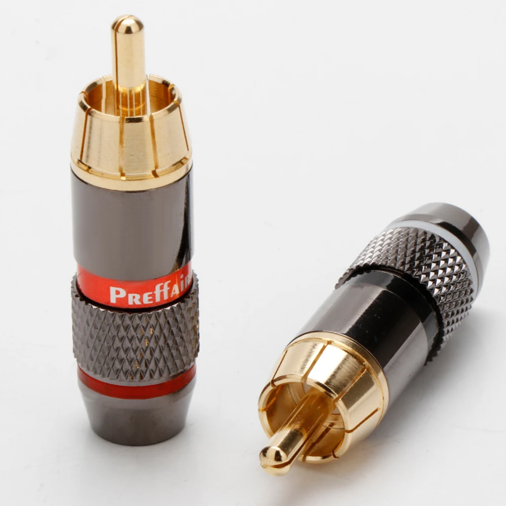 Connecteur RCA en alliage métallique, 4 pièces, vis verrouillée pour soudure, plaqué or, prise mâle RCA, adaptateur Jack pour câble vidéo audio jusqu'à 6mm