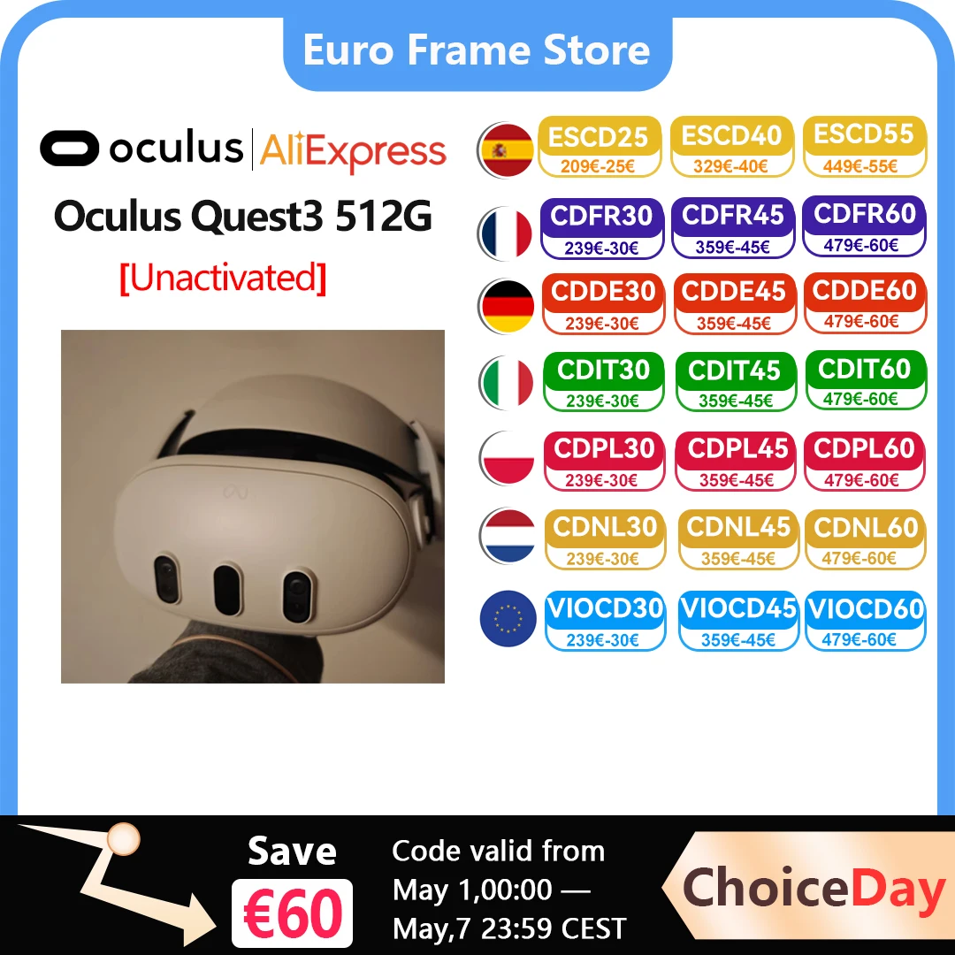 Casque tout-en-un Oculus Quest 3 512G avec casque VR intégré, console de jeu à détection de mouvement, lunettes intelligentes Quest 3 512G