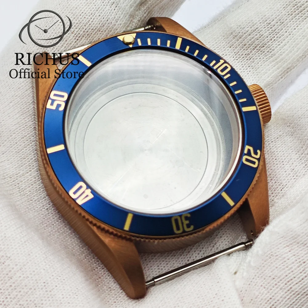 

RICHUS 41 мм розовое золото, нержавеющая сталь, сапфир, кристалл, корпус для часов, подходит для NH35 NH36 ETA2824 2836 Miyota82 DG, аксессуары для часов с механизмом