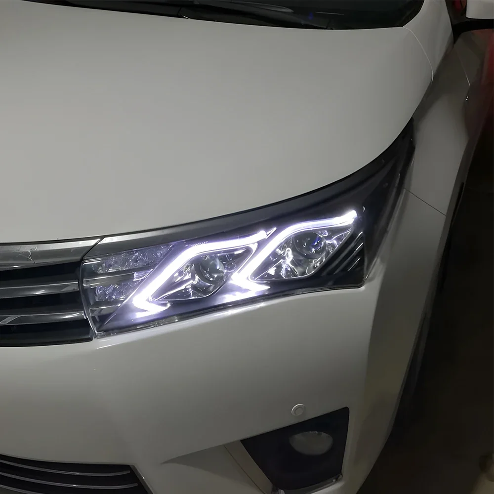 

Автомобильные фары для Toyota Corolla 2014-2017, светодиодные передние фонари автомобиля, обновленная сборка, двойной объектив проектора, аксессуары Plug and Play