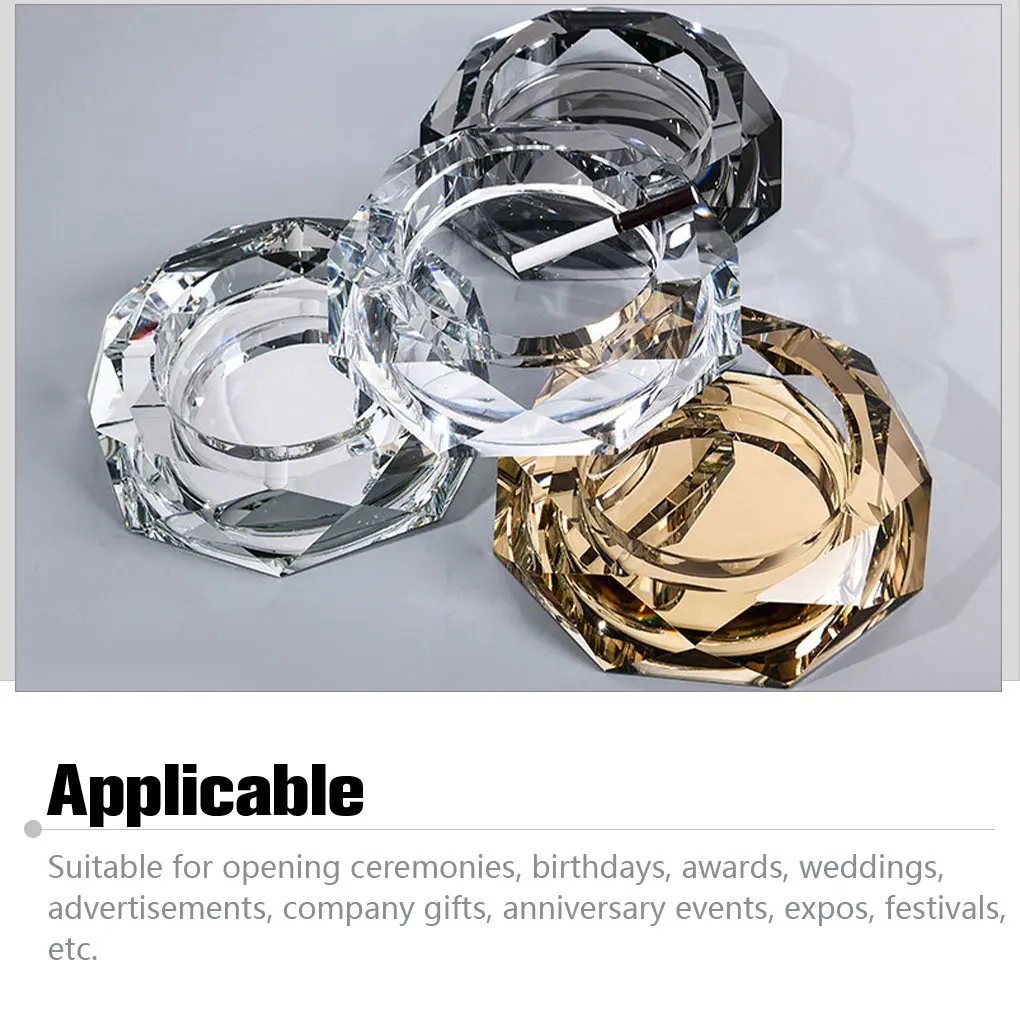 Crystal Ashtrays Living Room Portable Car Ash Tray Holder Cigarettes Trays Smoking Tool for Office Decoration Smoker