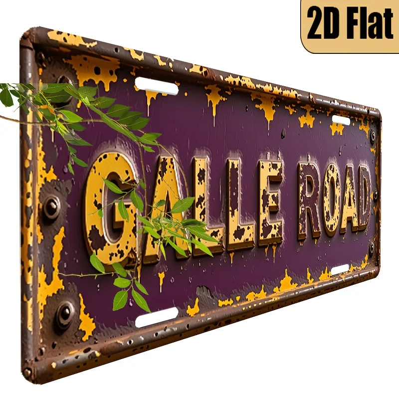 1pc, 2D flat, vintage style aluminum license plate