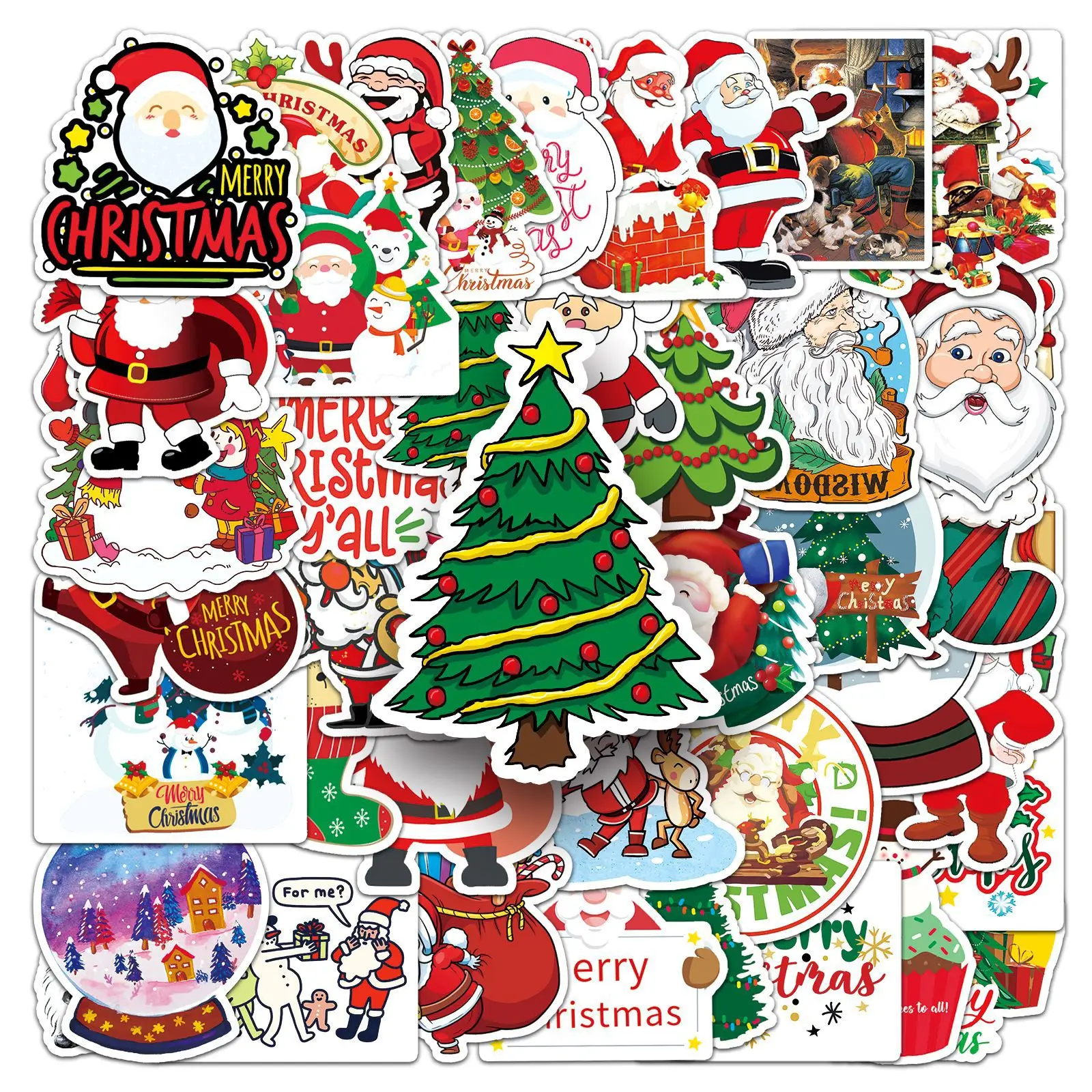 

10/50PCS New Christmas Stickers Kids DIY Graffiti luggage Skateboard Laptop Water Cup Mobile Phone Cup Personalized Stickers Toy