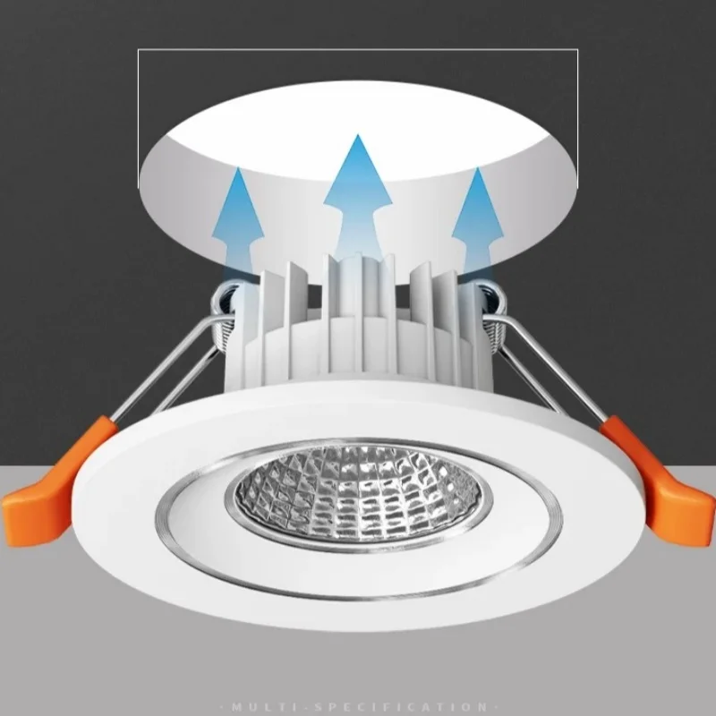Mini cabinet COB spotlight ultra-thin 3CM height, 40-65mm perforated spotlight bedroom ceiling light wine cabinet light