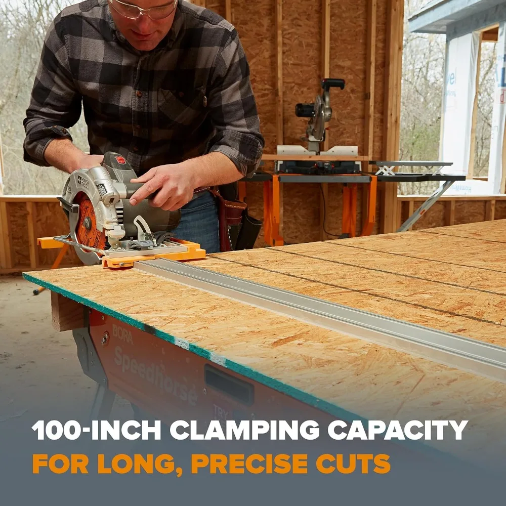 

100" NGX Clamp Edge, Straight Cut Guide for Circular Saws, Aluminum, Includes 50-Inch Clamp Edge & 50-Inch Extension