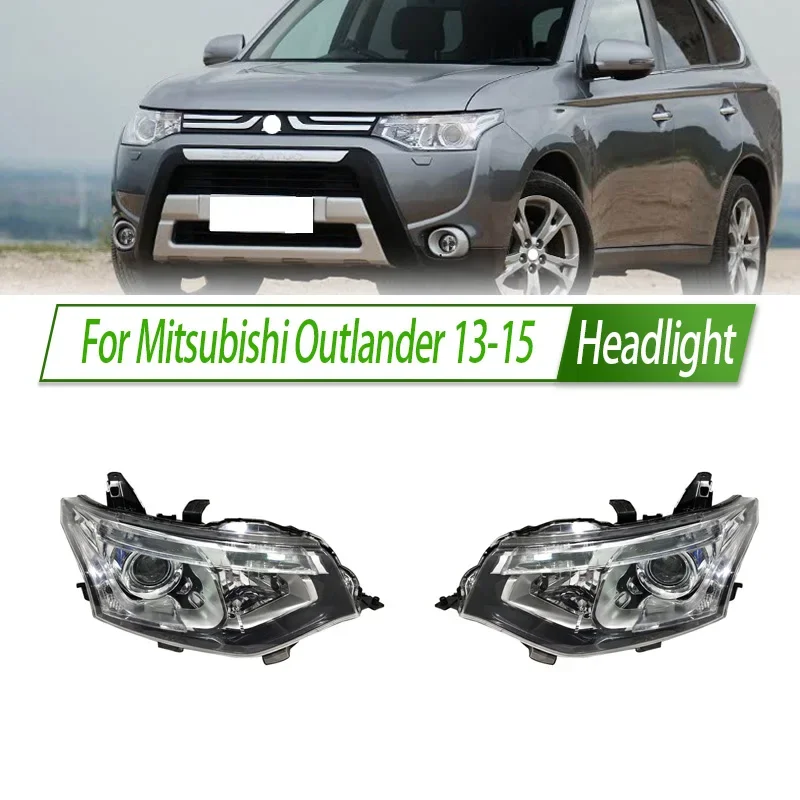 For Mitsubishi Outlander 13-15 Halogen Headlight Assembly OEM Style Front Headlamp Bulb Socket Plug & Play Replacement Xenon
