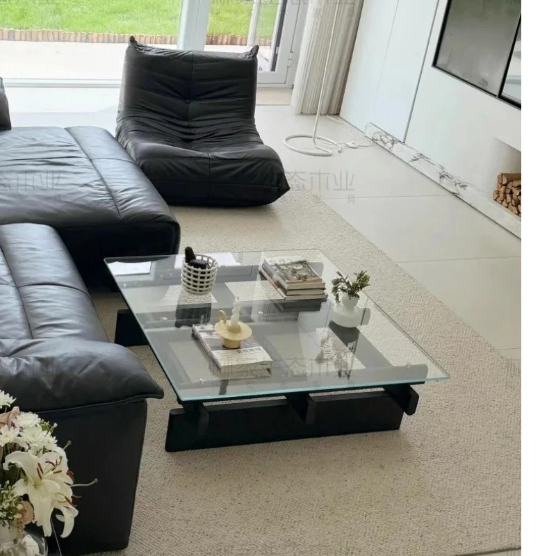 Transparent Glass Coffee Table Modern Decoration Living Room Nordic Coffee Table Cheap Space Saving Mesa Auxiliar Home Furniture