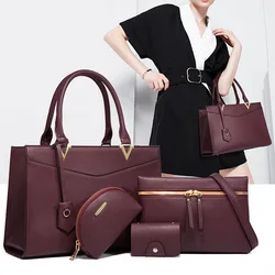 American fashion women's bags, cross-border handbags, large-capacity four-piece sets, cross-body bags, large bags, medium bags