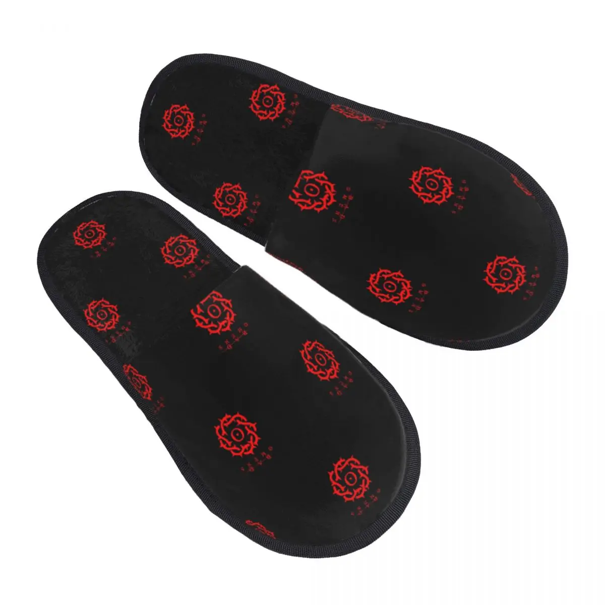 Custom Bad Omens Band Logo Slippers Memory Foam Warm Soft Women House Slipper Indoor Fluffy Shoes