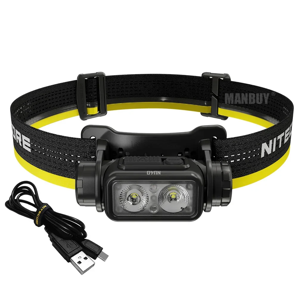 Sale NITECORE NU40 1000 Lumens Light Weight High Capacity Build-in Rechargeable Battery Headlamp Gear Outdoor Camping Search
