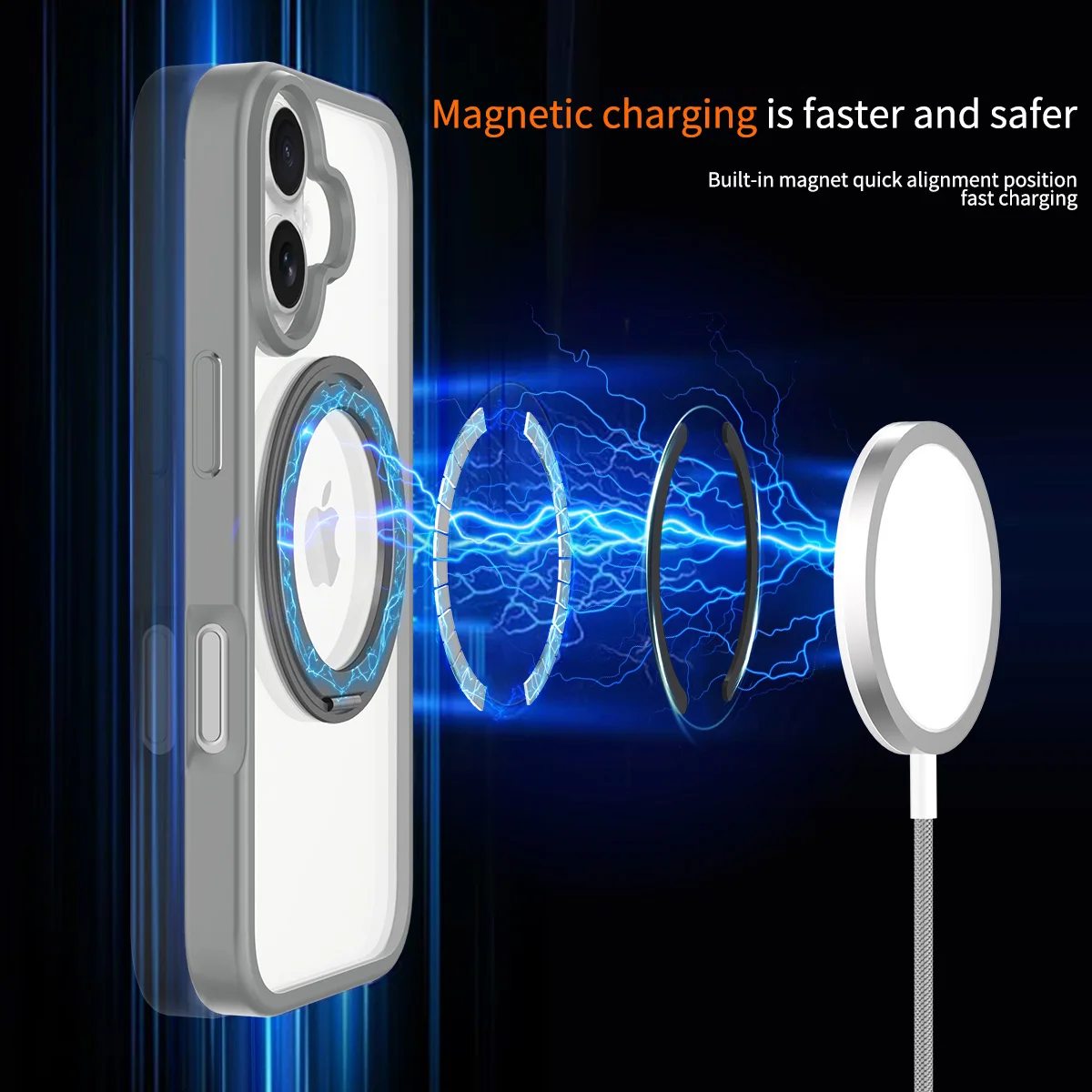 

360degree rotatable magnetic bracket suitable for iPhone 17 Pro Max 17 Air 17 Pro protective case wireless charging hard case