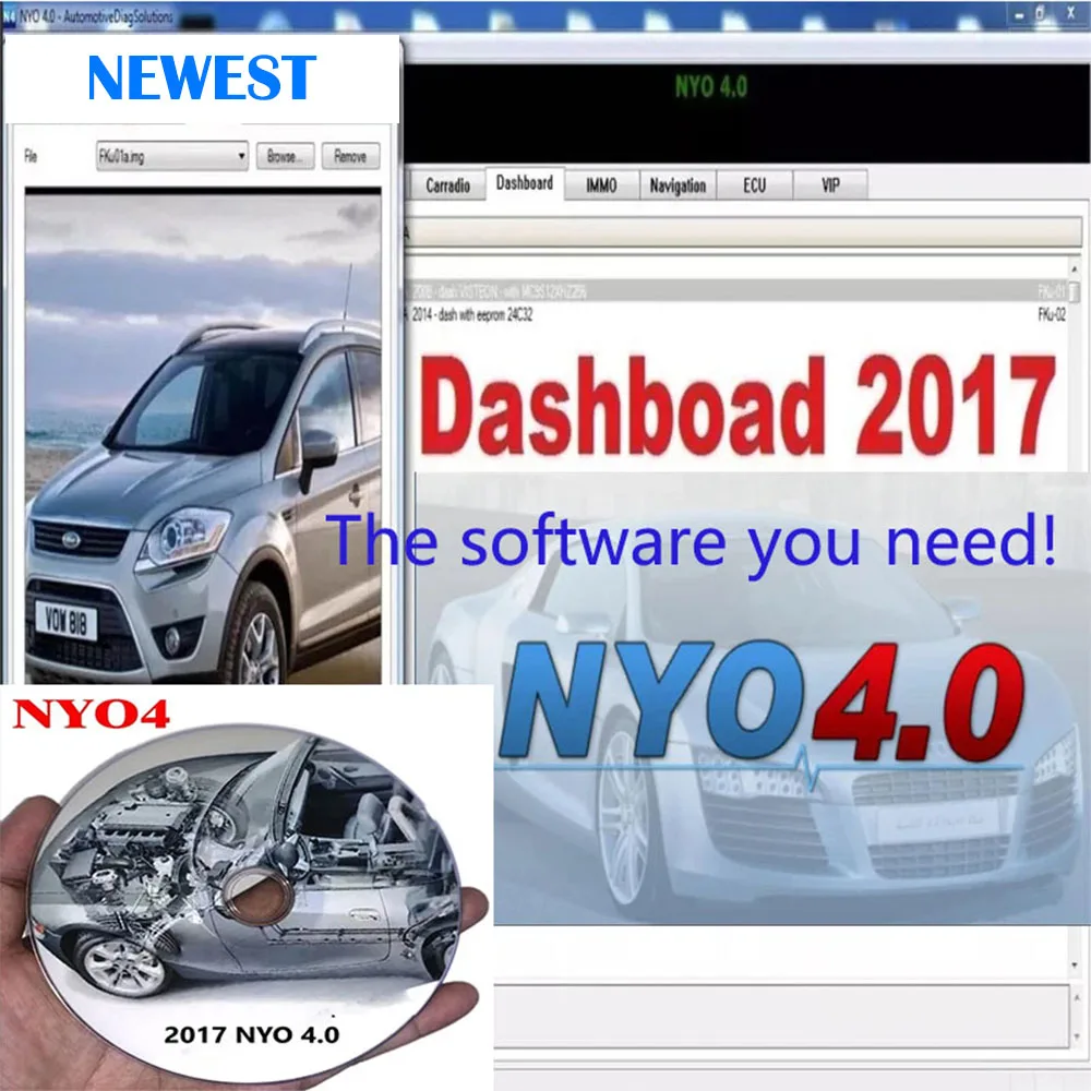 

Hot 2017 NYO 4 Full Database Airbag+Carradio+Dashboard+IMMO+Navigation Auto Data Repair Software CD USB Disk Car Radio nyo4 full