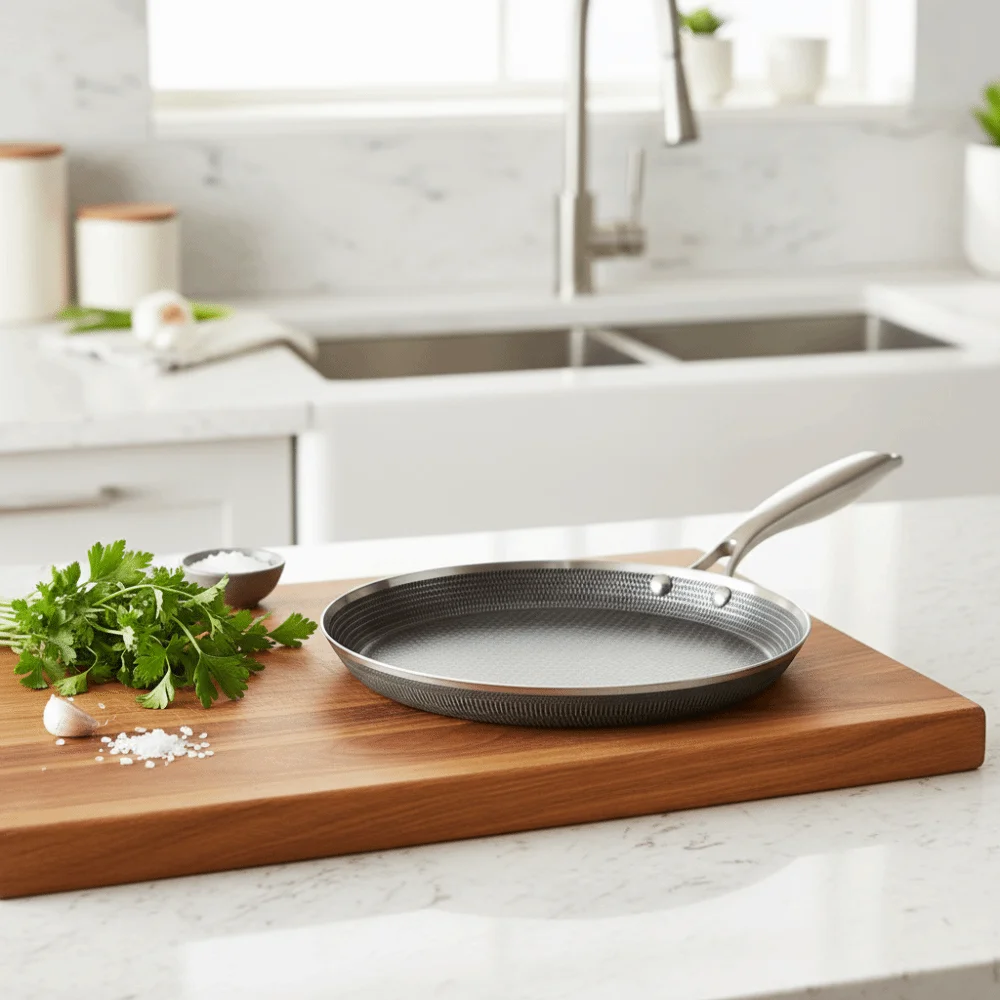 

Honeycomb Pattern Crepe Pan Ergonomic Handle Low-fume Non-stick Pan Evenly Heated Flat-bottomed Tortilla Pan Fried Egg