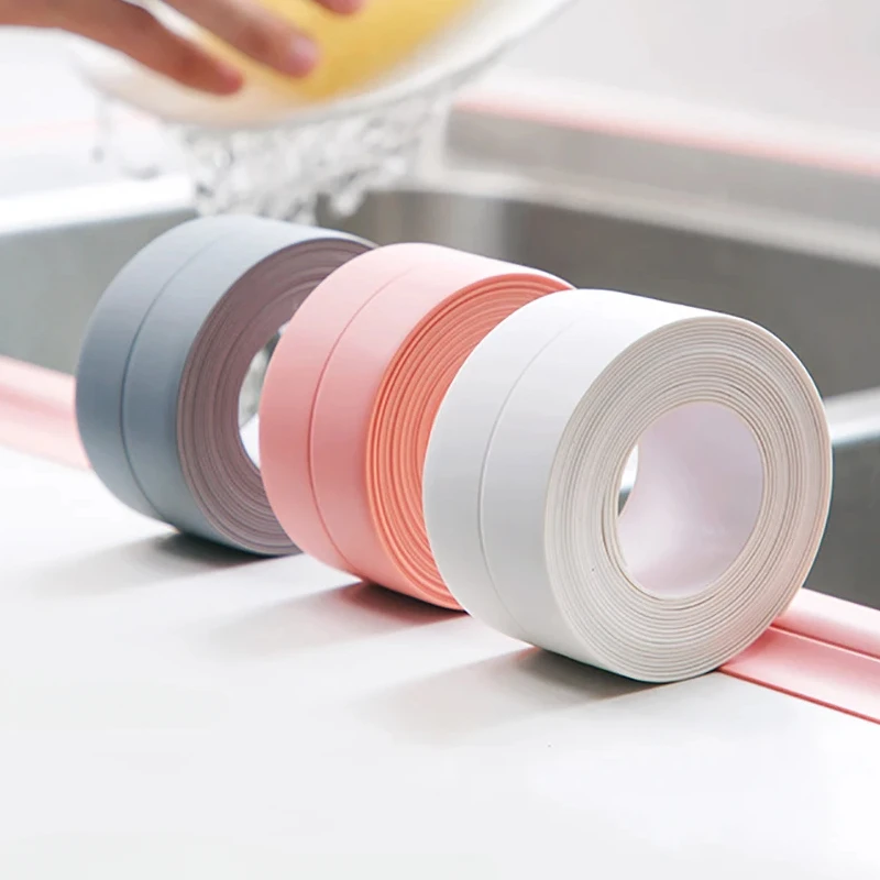 Cinta Selladora Impermeable de PVC de 3.2M, Autoadhesiva, para Baño, Cocina, Inodoro, Bañera, Fregadero, Sellado de Esquinas, Duradera