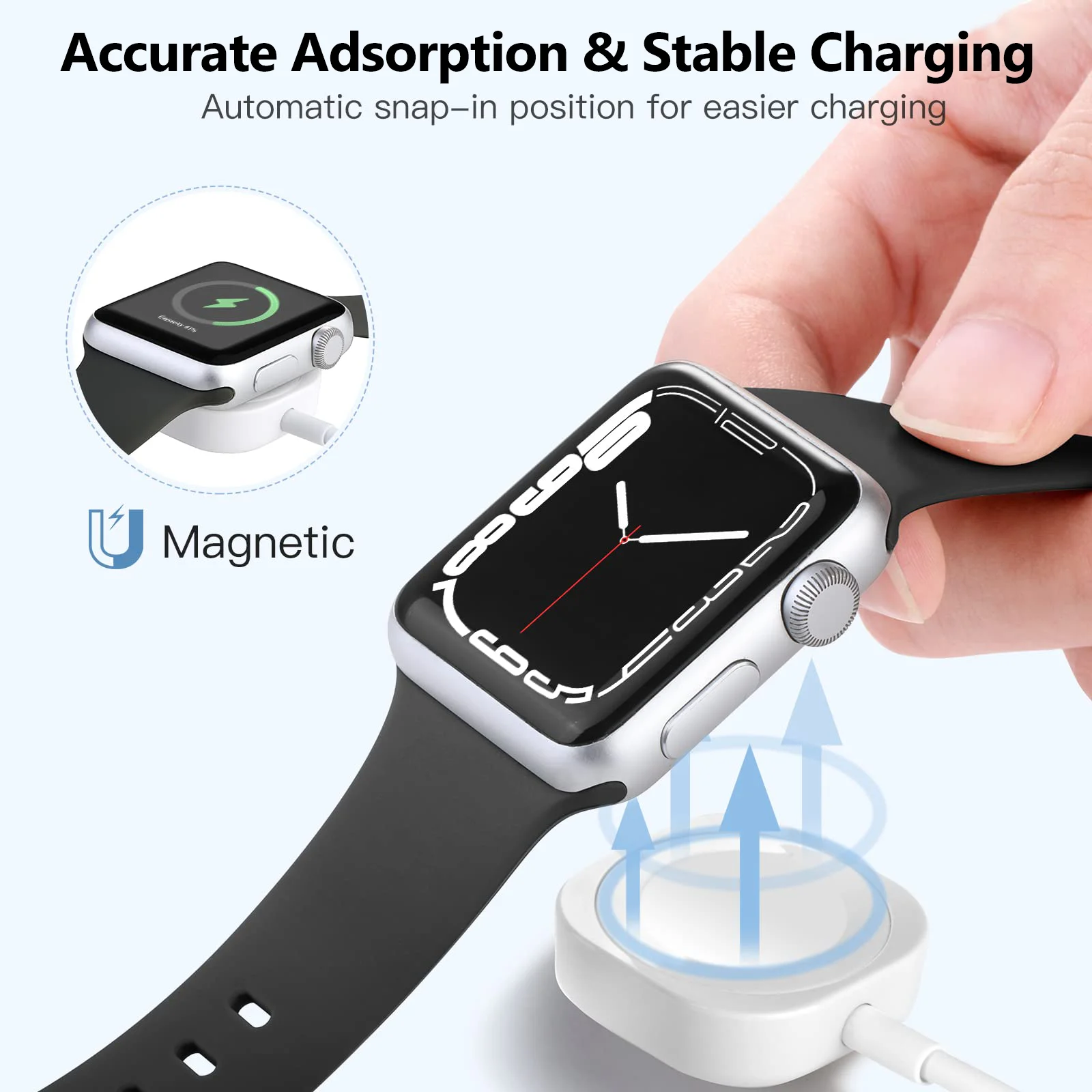 2 in 1 Magnetic Wireless USB A Fast Charger Type C Charging Cable For Apple Watch Series 11 10 9 8 7 iWatch 5 4 3 Ultra Edition view 4