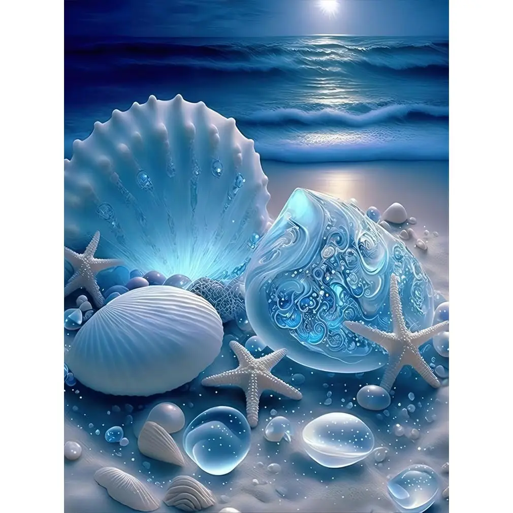 

Bluish Shell Seaside Scenery 500/1000/1200/2000 PCS Jigsaw Puzzles Family Activity Games for Gameroom Bedroom Gifts Home Decor