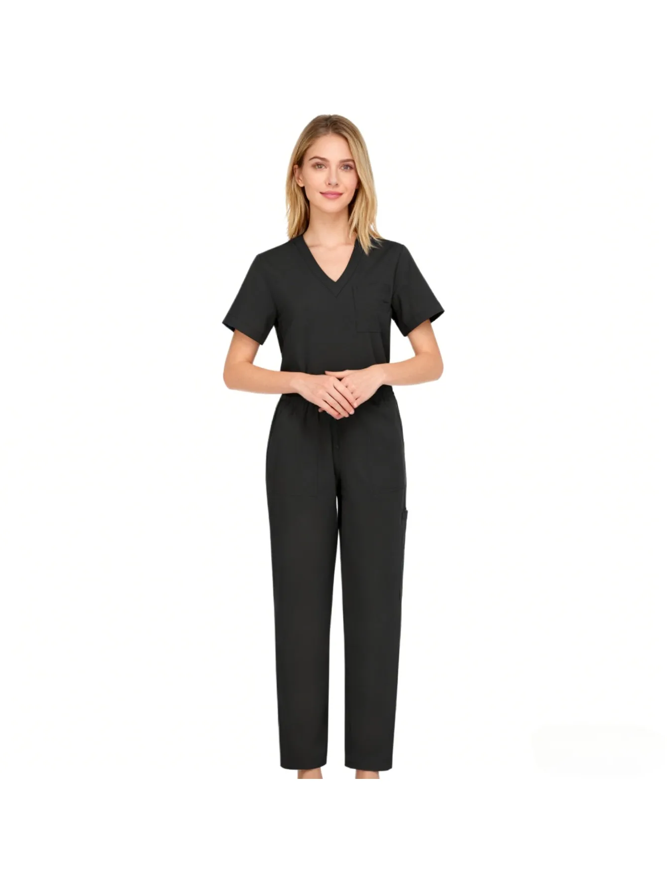 

Медицинский костюм унисекс для стоматологических клиник: комплект с коротким рукавом для мытья рук, хирургический халат, униформа для мужчин и женщин