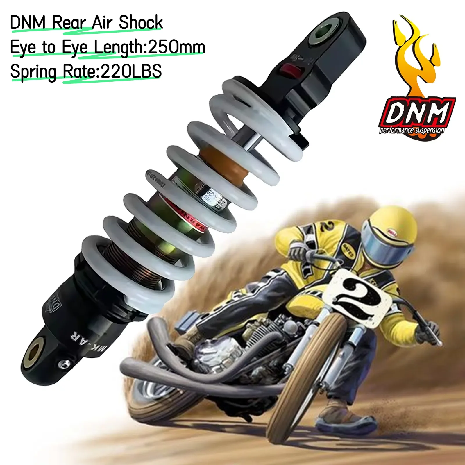 

Motorcycle Rear Shock Absorber Original DNM MK-AR 250mm 220lbs Suspension For Honda C90 XR70 Kids Pit Bikes ATV Monkey Motocross