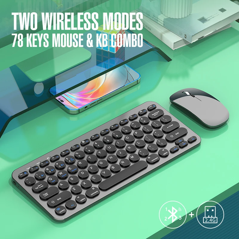 

New Dual-mode Bluetooth Wireless Keyboard And Mouse Set, Silent, Rechargeable, Compact And Portable, Suitable For Laptops