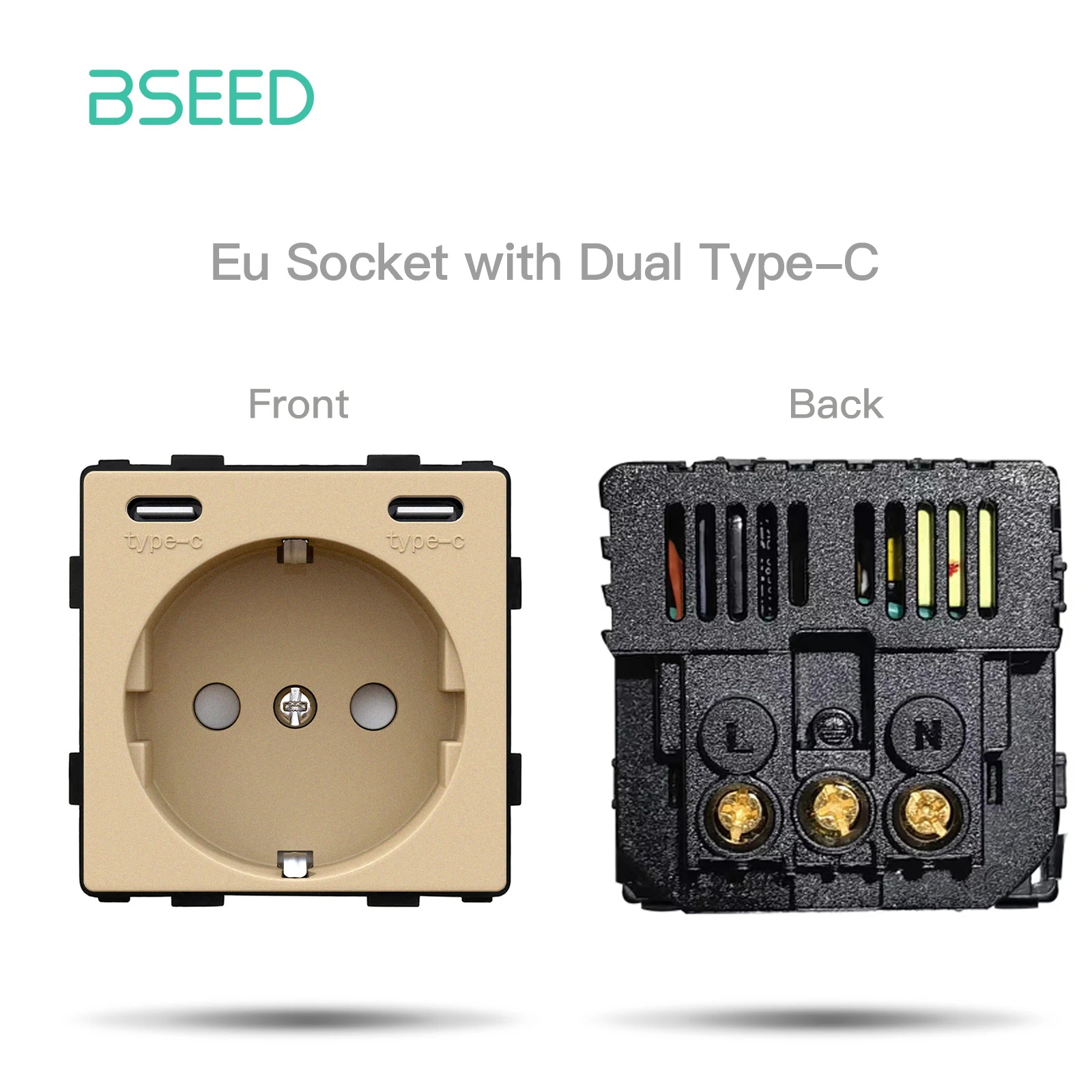 Zaad Mechanische Knop Schakelaar 1/2/3Gang 1/2way Usb Type-C Lading Poort Stopcontact Diy Functie Deel Kunststof Frame Alleen