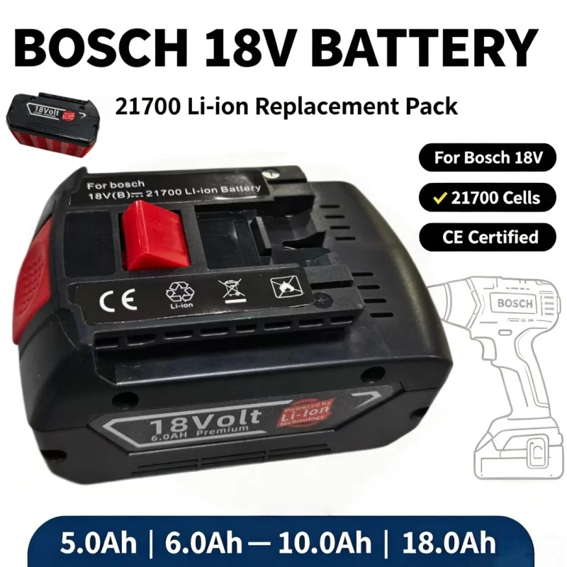 High Capacity 18V 5.0‑18.0Ah Rechargeable Battery Compatible With Lpega GBA GSR GSB BAT618 BAT609 BAT620
