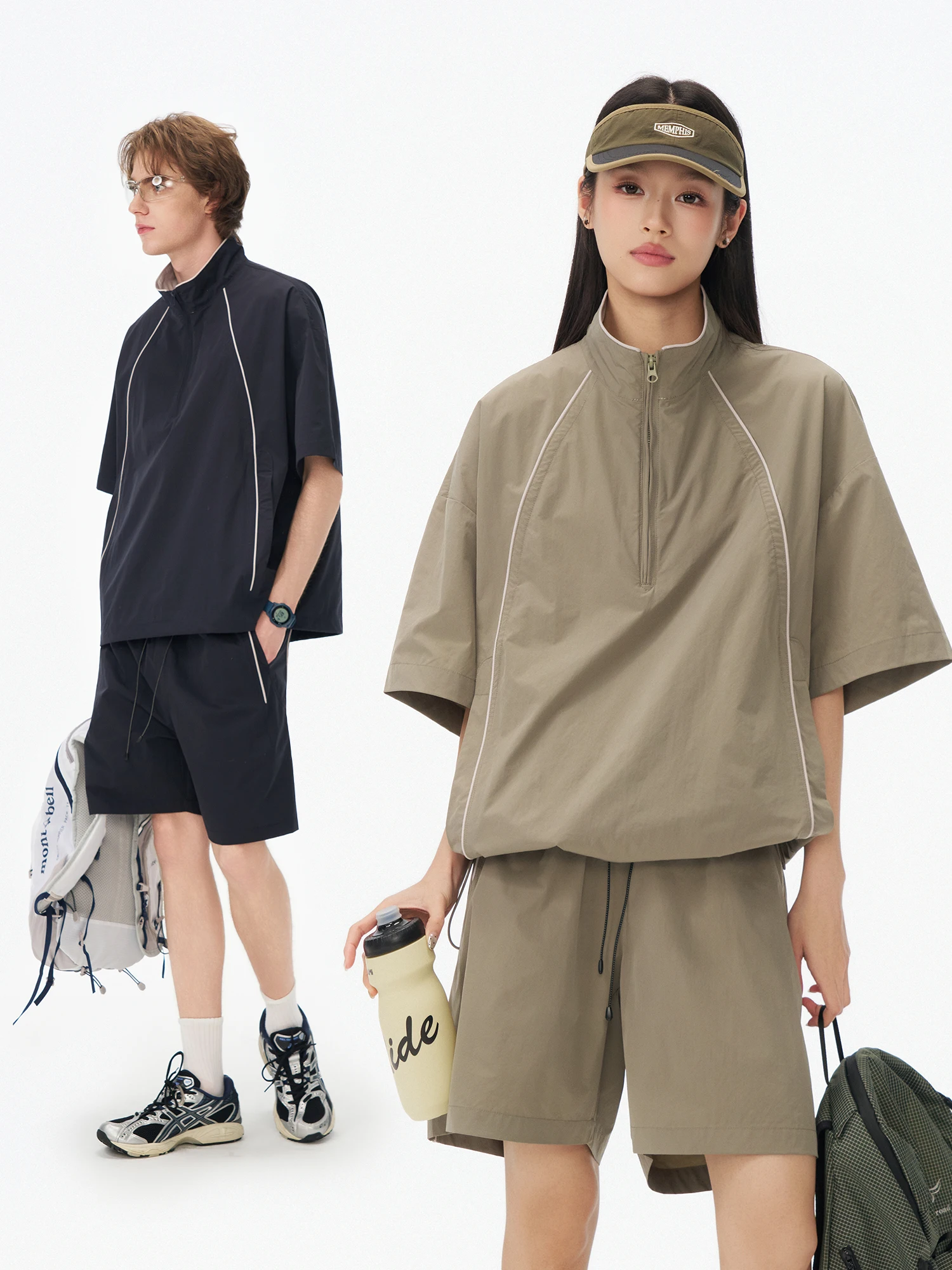 bosie-ice-silk-cool-feeling-sun-protection-lightweight-summer-sportswear-set-men-women-short-sleeve-shorts-two-piece-set