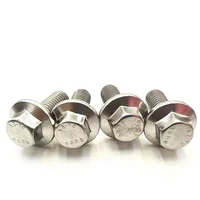 1/10 Uds M5 M6 M8 M10 M12 A2-70 304 cabeza hexagonal GB5787 de acero inoxidable con tornillo de tapa de brida dentada perno de cabeza de arandela hexagonal