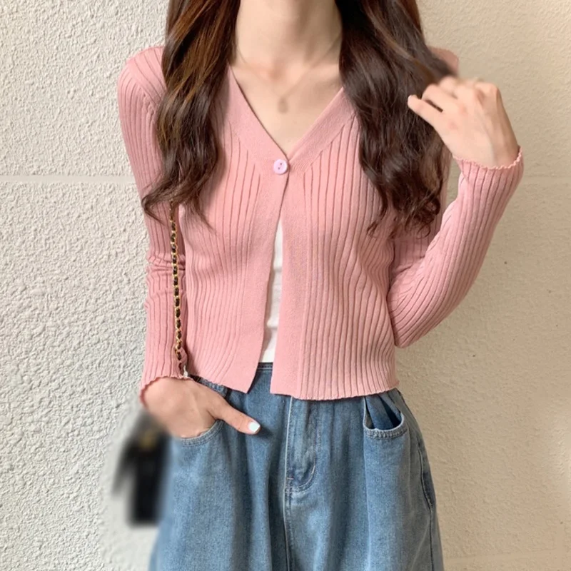 Woman T-shirt Summer Thin Solid Color Short Thin Womens Cardigan Korean Fashion Casual Sun Protection  Top Women Clothin