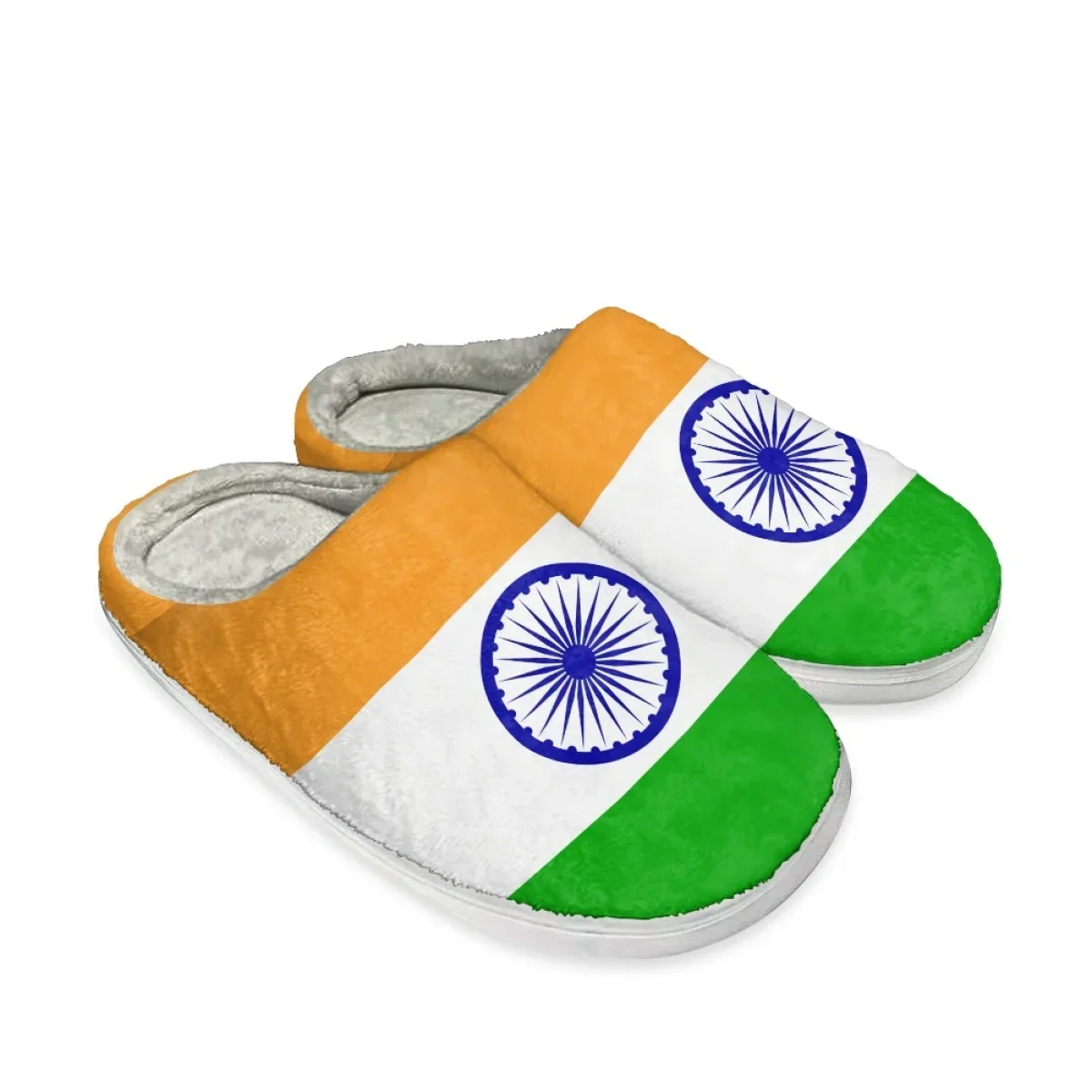 New Special Winter Warm Cotton Slippers For Men Home Wear-Resistant Indoor Slides India Flag Couple Women Shoes 2023