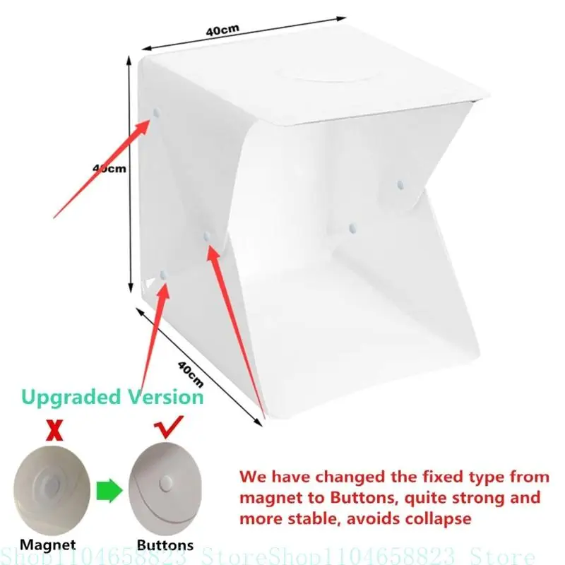 Folding Light Box 40cm Portable Photography Photo Studio Tent LED Softbox Background USB Light Box For DSLR Camera
