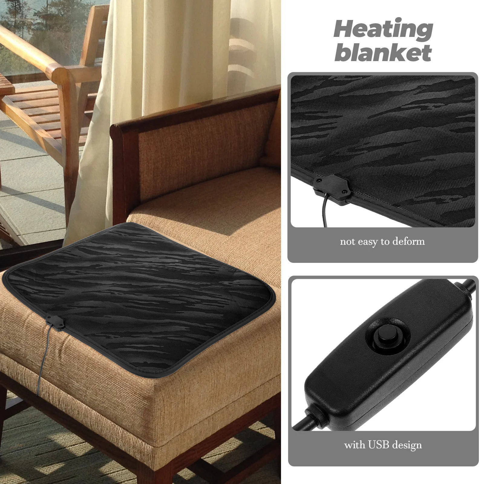 

Usb Heated Seat Cushion Car Home Office Heating Pad Comfortable Warm Fast Easy Use Gift Friends Camping Travel Airplane Car Seat