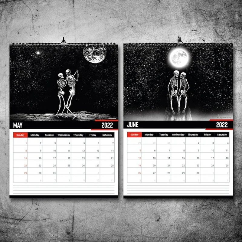 2022 Gothic Art Wall Calendar Featuring Home Living Room Decoration New Year Christmas Gifts