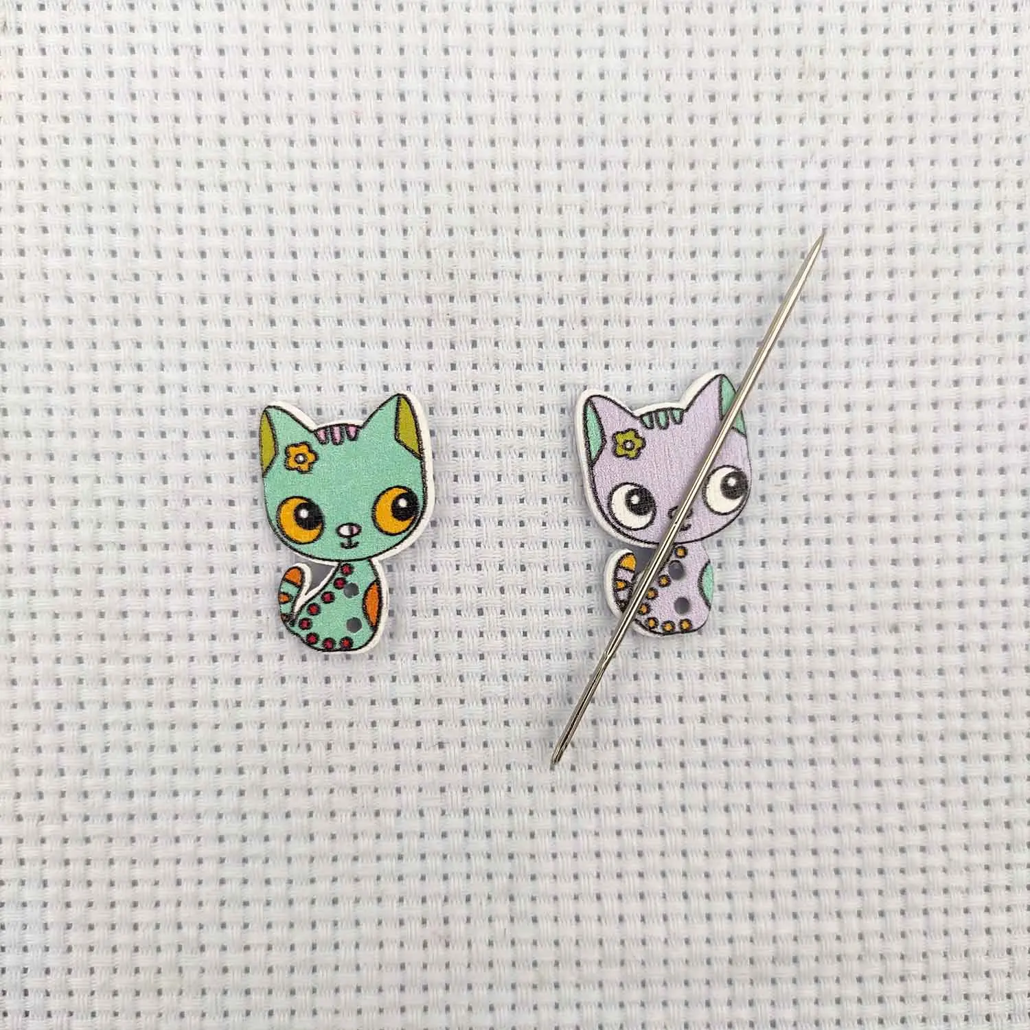 Magnetic Needle Minders Wood for Cross Stitch Set Cat Sewing Magnet Needle Keeper Finder Embroidery Accessories Needle Nanny
