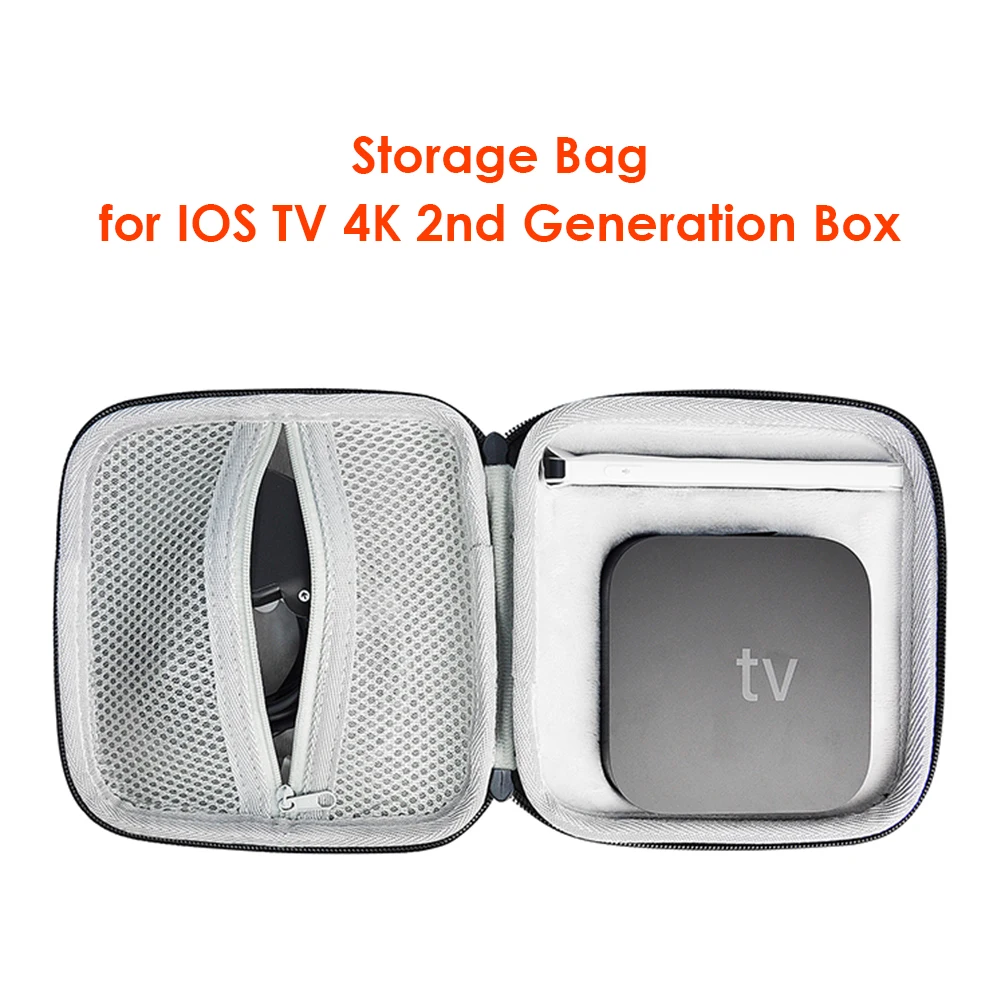 Portable Hard Carrying Case for Apple TV 6th Generation Box Remote Accessories