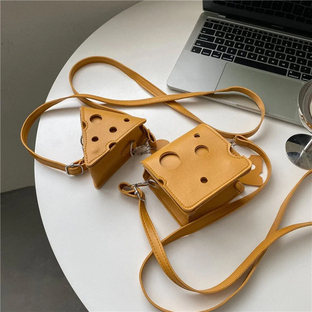 Cheese Shaped Mini Bags For Women 2023 New Cute Earphone Lipstick Purses And Handbags Female Small Crossbody Shoulder Bag