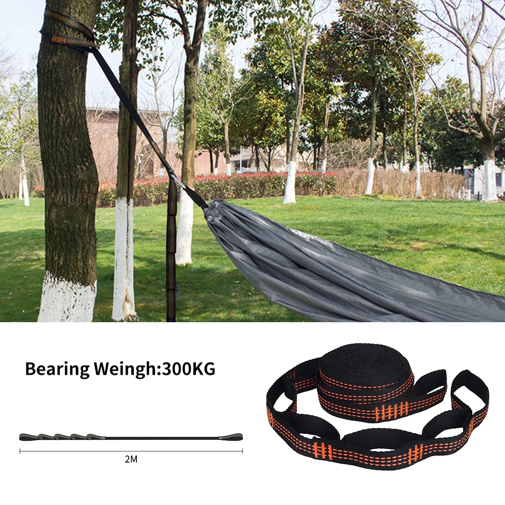 2/4Pcs Hammock Straps Special Reinforced Polyester Straps 5 Ring High Load-Bearing Barbed Black Outdoor Camping Hammock Straps