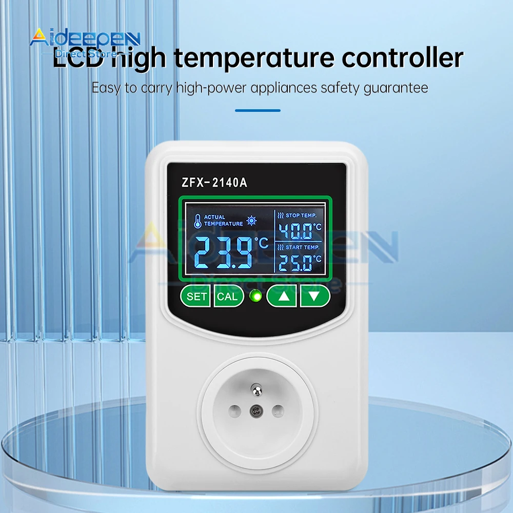 ZFX-2140A 220V LCD Digital Temperature Controller Thermostat Thermoregulator Sensor Meter Switch NTC Sensor 2200W/3500W