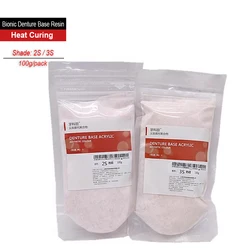 2 Packs Mixed Bionic Denture Base Acrylic Biomimetic Blood Streak Resin Powder Self Heat Curing Aesthetic Tooth Making Materials