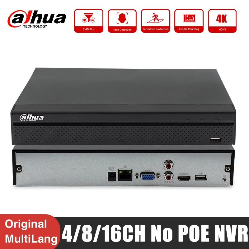 

Dahua NVR4104HS-4KS3 NVR4108HS-4KS3 NVR4116HS-4KS3 4/8/16 CH P2P Compact 1U 4K No PoE &H.265 ONVIF Lite Network Video Recorder