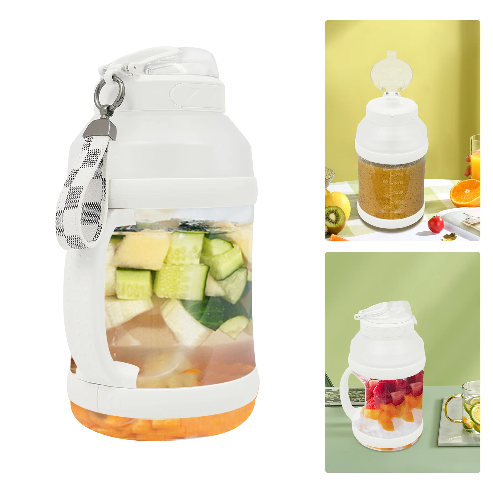 2l Rechargeable Blender, Fresh Fruit Juicer, USB Portable Juicer Bottle- White