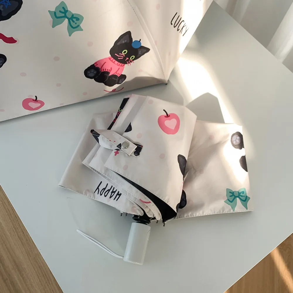 

Cartoon Cat Pattern Folding Umbrella Automatic/Manual Lightweight Sunshade Umbrella Cute Windproof Pocket Parasol Travel