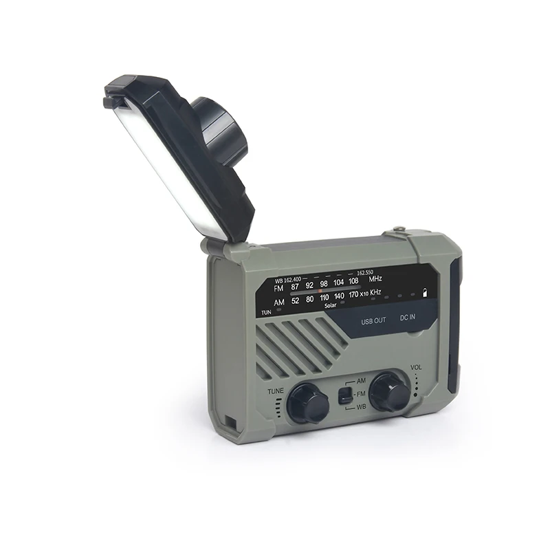 

outdoor solar hand crank dynamo emergency radio with led torch