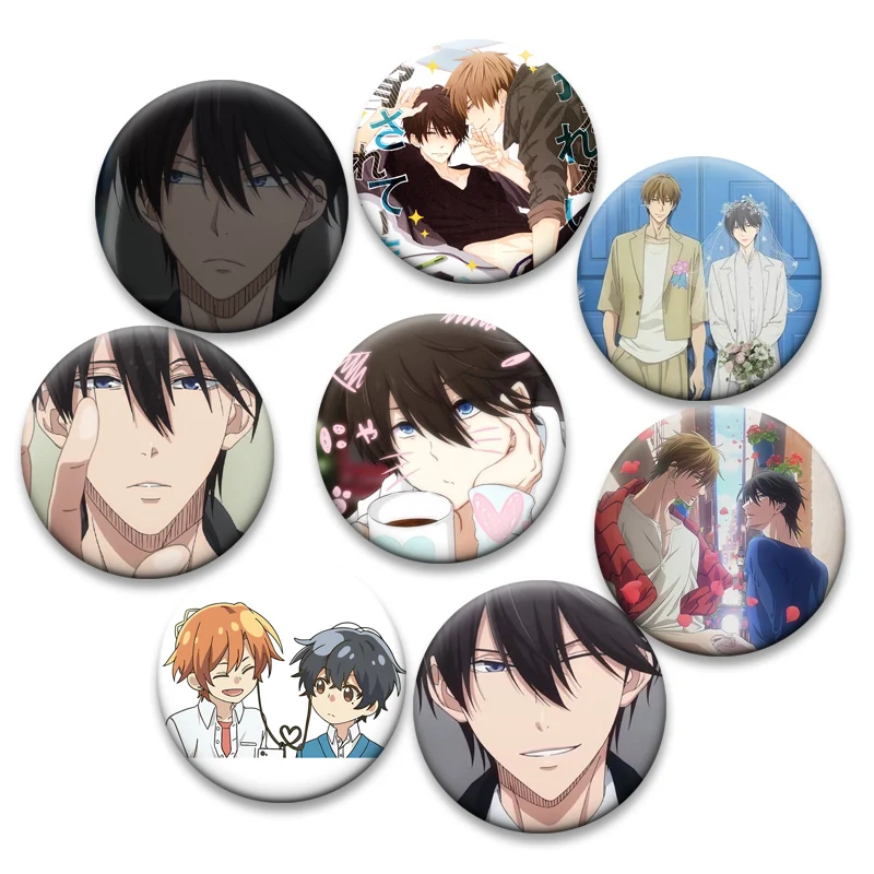 

58mm Round Anime Pins for Bag Decor Dakaretai Otoko 1-I Ni Odosarete Imasu Brooches TAKATO SAIJYO JYUNTA AZUMAYA Cartoon Badge