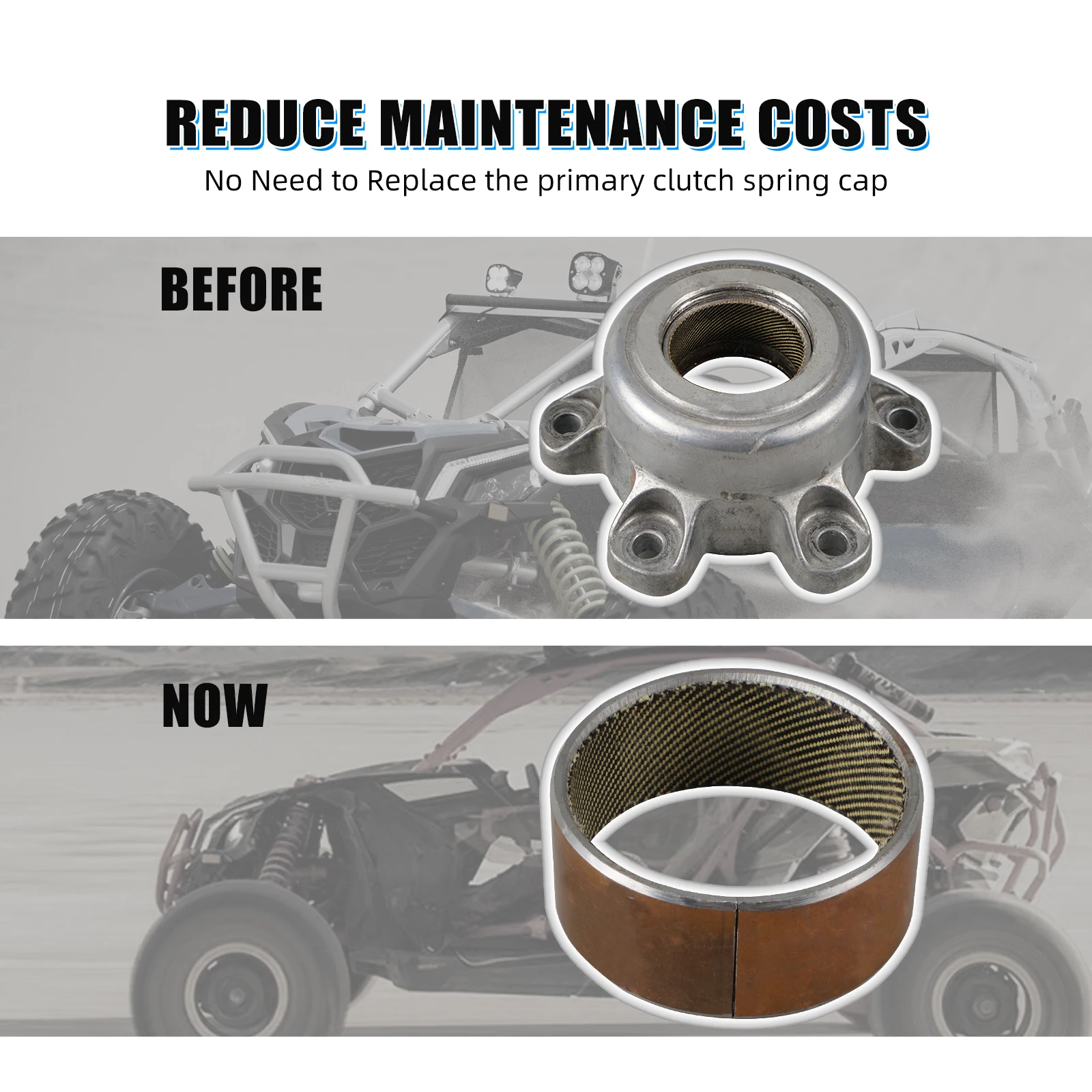 Bouchon de ressort d'embrayage primaire UTV X3, bague sans huile pour Can-Am Maverick X3 Max R RR 2018 – 2021 420280617