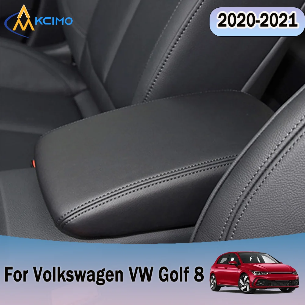 

For Volkswagen VW Golf 8 MK8 2020 2021 Auto Central Control Armrest Box Cover Faux Leather Pad Anti-Scratch