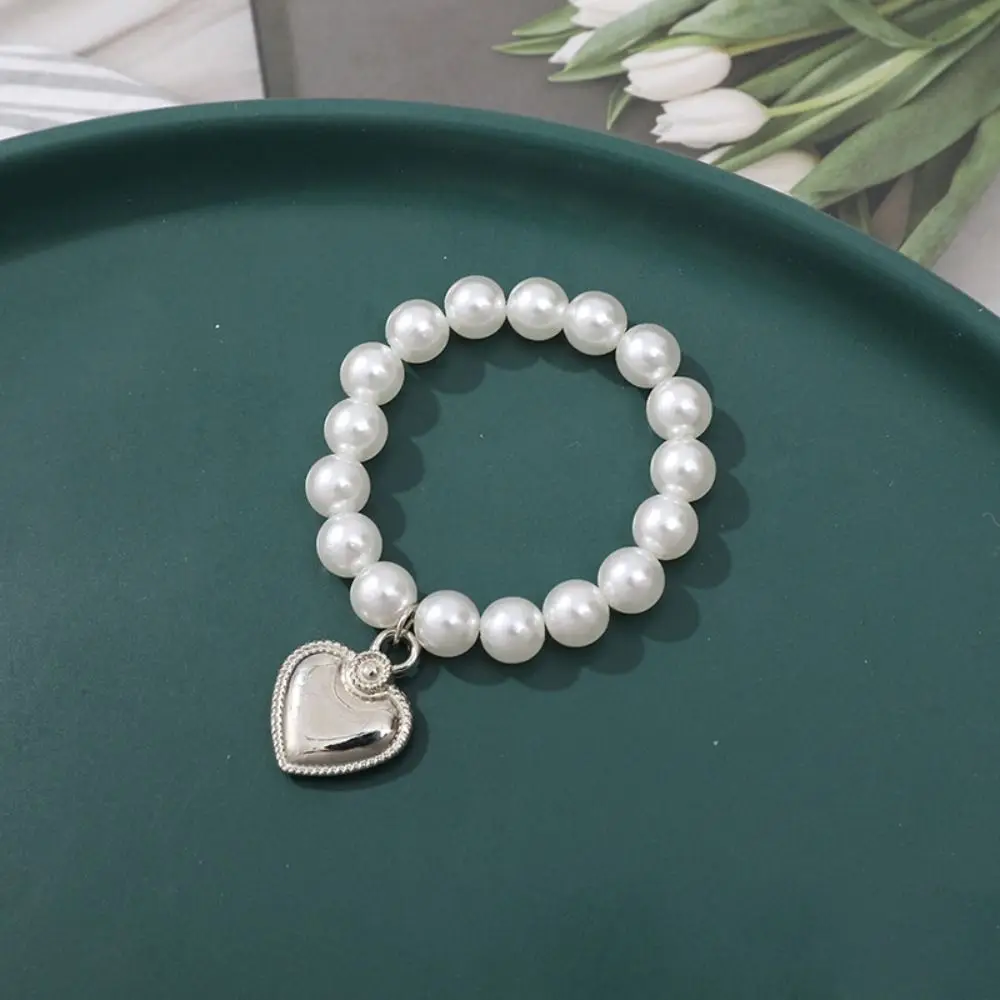 

Fashion Crafts Dog Heart Necklace Silver Elastic Dog Pearl Collars 6/8mm Fashion BJD Dolls Mini Pearl Chain Diy Toys