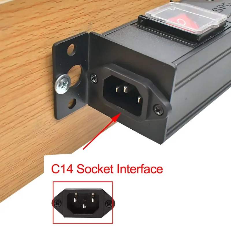 PDU power strip network cabinet rack C14 ports 1-10AC US hidden socket with overload protection wireless socket