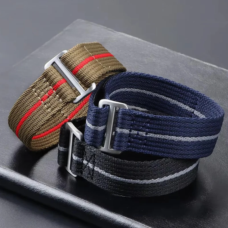 Hook and Loop Fastener Nylon Strap 20mm 22mm Men Military Woven Watch Band Bracelet for Seiko for Omega Seamaster for Tudor