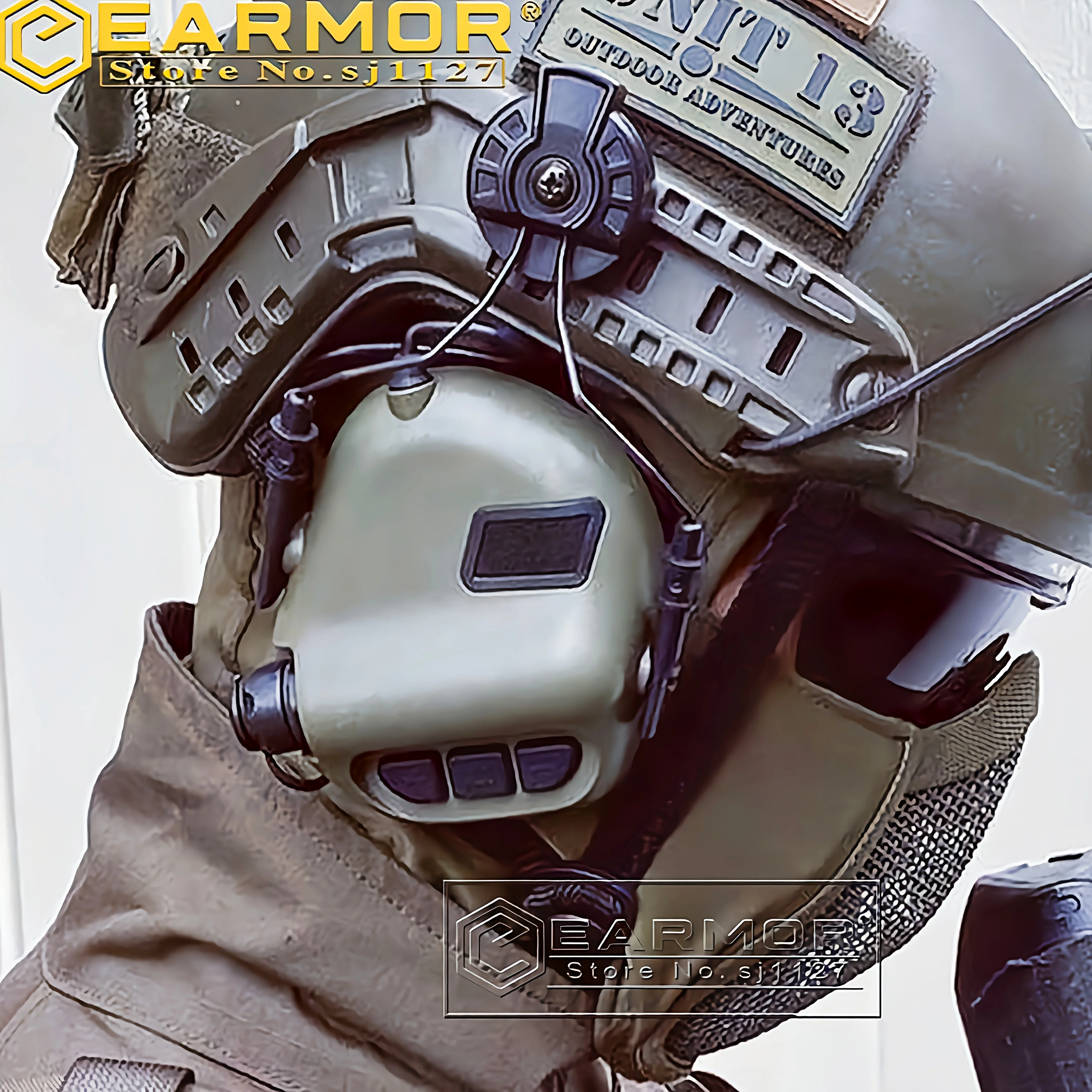 Earmor M31H Shooting Earmuffs Tactical Noise Canceling Headphones ARC Helmet Rail Electronic Hearing Protector with AUX Input