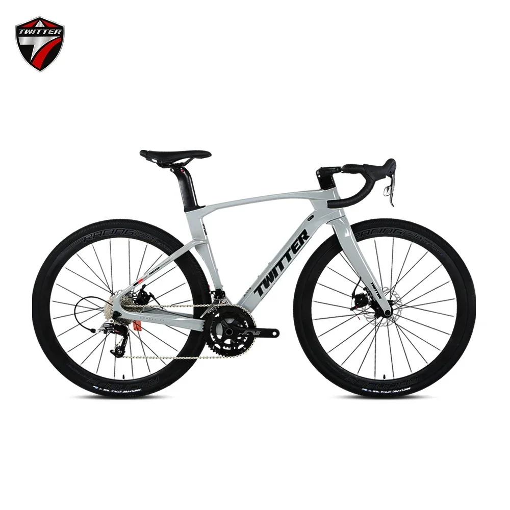 TWITTER gravel bike V3 RIVAL-22S T900 carbon fiber road bicycle disc brake 700*40C Full hidden inner traces bicicleta велосипед